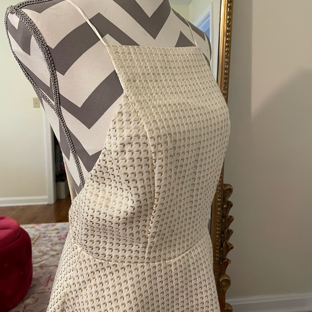 Size large Do + Be white and gold dress